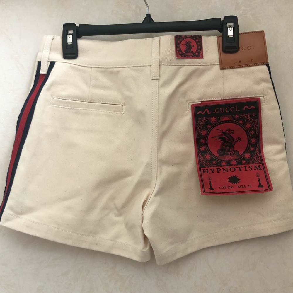$790 Gucci web band cotton shorts women size 27 - Picture 8 of 9